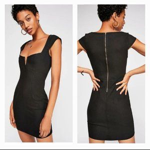 Free People Black Denim Mini Dress